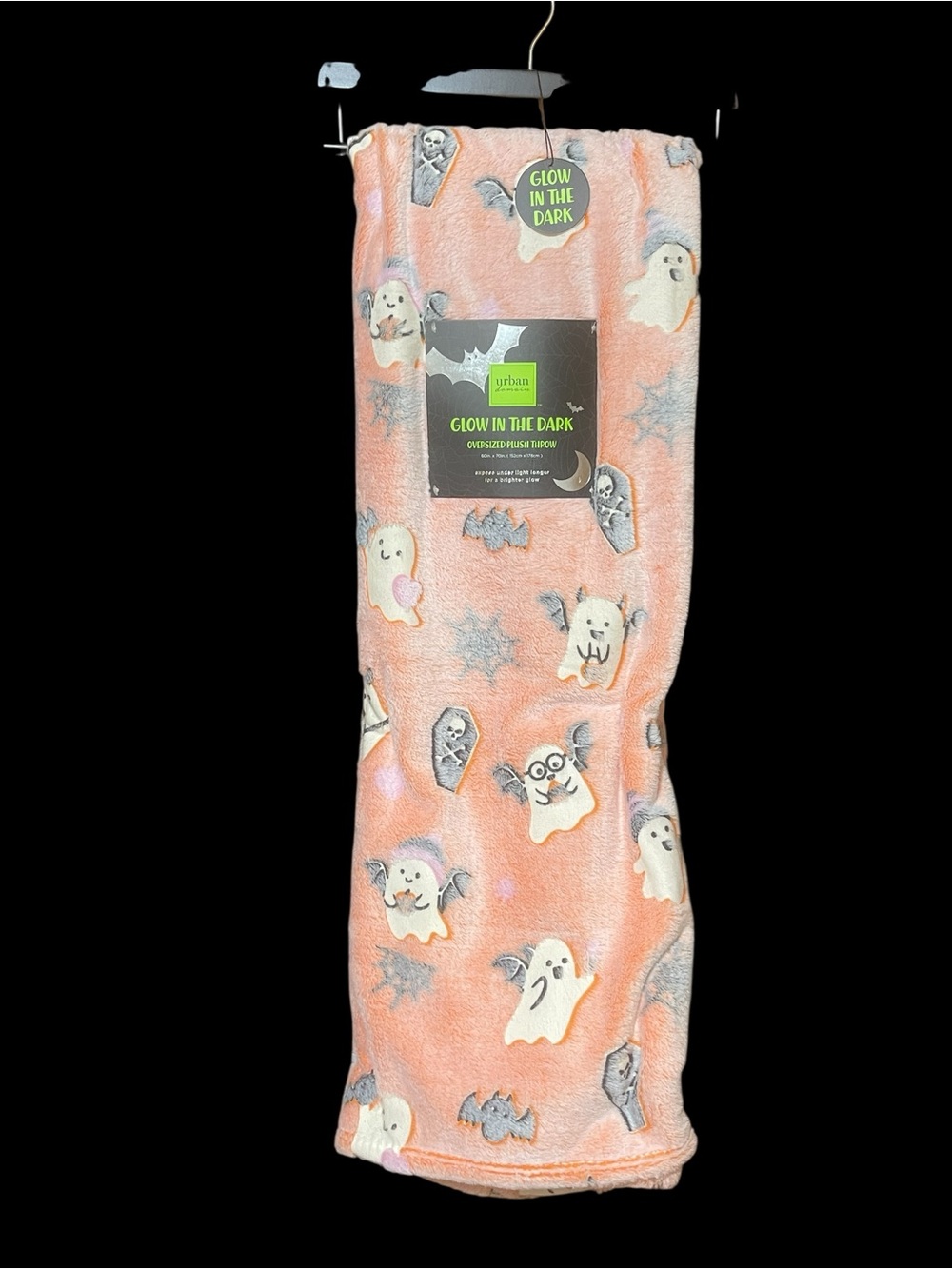 New Glow in the dark Halloween fleece plush throw blanket